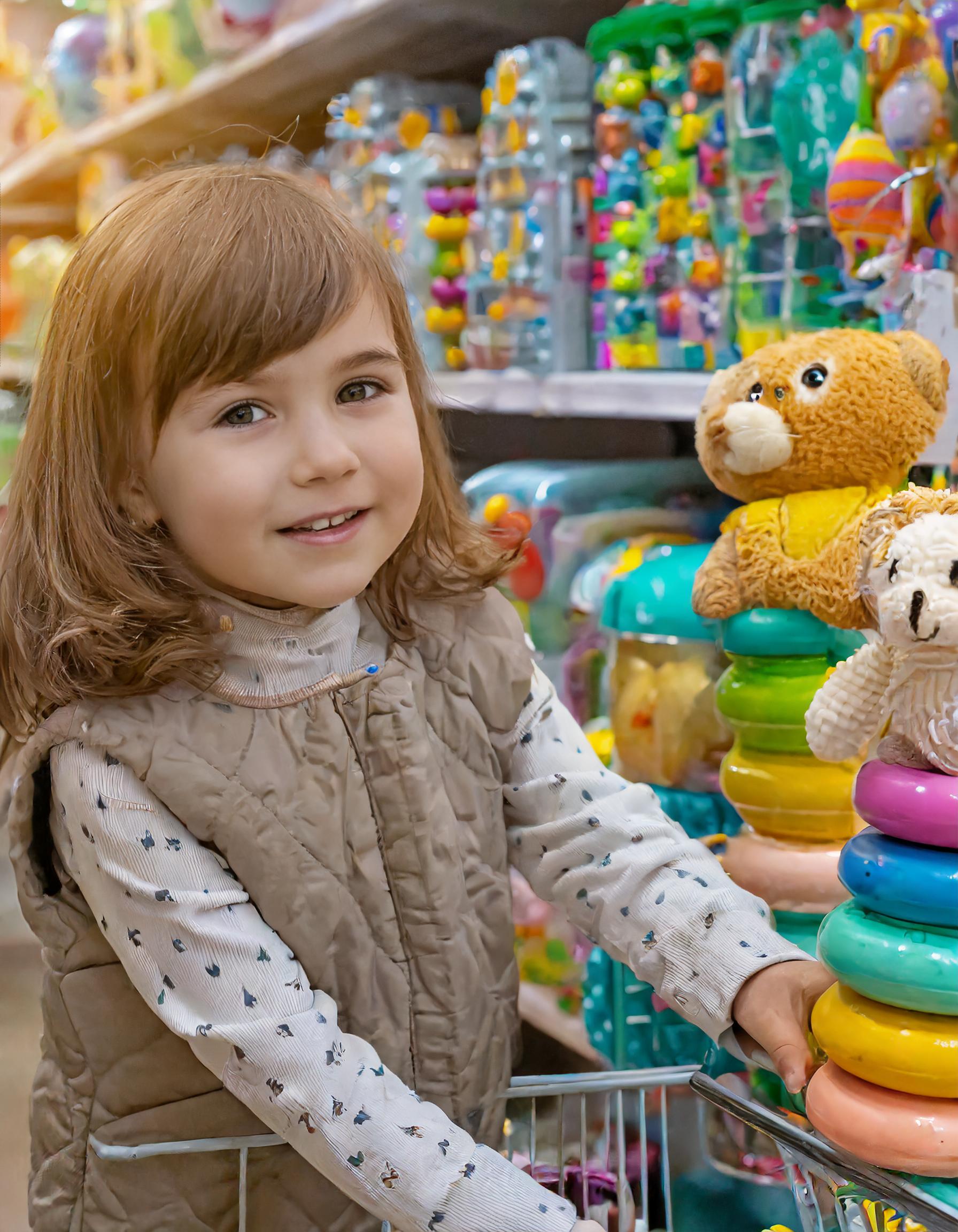 Lächelndes Kind beim Auspacken eines Spielzeugs