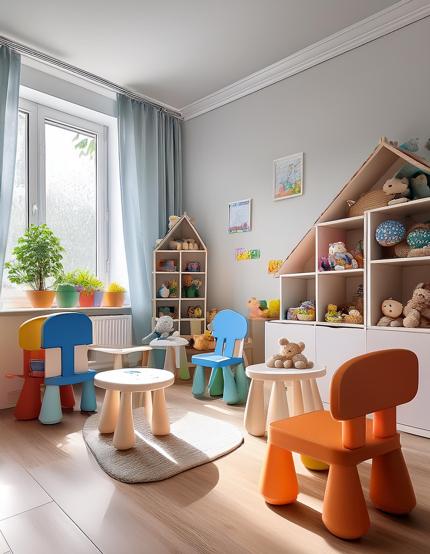 Farbenfrohes Spielzeug im Spielzimmer